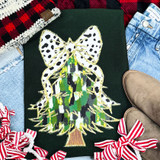 Brush Stroke Tree White Bow Screen Print Heat Transfer