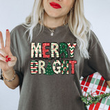 Merry And Bright Patterned DTF Heat Transfer