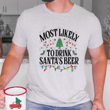 Most Likely To Drink Santa's Beer Festive DTF Heat Transfer 