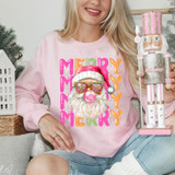 Retro Merry Stacked Santa DTF Heat Transfer