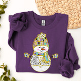 Brushstroke Snowman Faux Glitter DTF Heat Transfer
