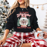 It's The Most Wonder Time Of The Year Nutcracker Snow Globe DTF Heat Transfer, festive holiday sweater with holiday scene and nutcracker figures, perfect for Christmas celebrations.