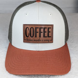 Coffee Because Murder Is Wrong Leather Hat Patch 