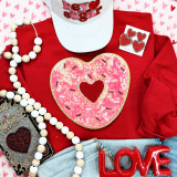 Sequin Heart Donut Patch 
