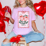 By Their Fruit You Will Know Them DTF Heat Transfer, colorful clothes heat transfer with strawberries design and biblical quote.