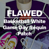 FLAWED Basketball White Game Day Sequin Patch *READ DESCRIPTION*