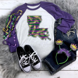 Louisiana Map Sublimation Transfer, colorful Louisiana state map with green and purple tropical leaf pattern.