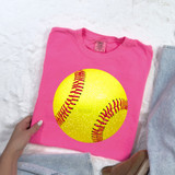 Softball Faux Bling DTF Heat Transfer