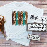 Blessed word art leopard glitter pattern Sublimation Transfer