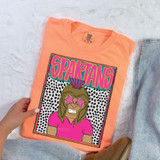 Spartans Colorful Mascot DTF Heat Transfer, vibrant colorful design featuring a cartoon mascot with star-shaped sunglasses and bold text.