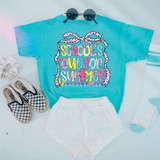 School's Out For Summer Coquette Checkered Bow DTF Heat Transfer