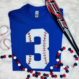Baseball Number Sequin Patch 