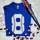 Baseball Number Sequin Patch 