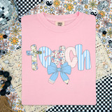 Coquette Teach Pencil Bow DTF Heat Transfer
