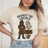 Respect Your Locals - PICK YOUR TEAM DTF Heat Transfer t-shirt with a graphic of an angry warrior and a sign for Virginia State.