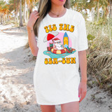 Tis The Sea-Sun Santa DTF Heat Transfer