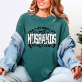 That Sounds Like My Husband's Problem DTF Heat Transfer, woman wearing a sweatshirt with a humorous printed design about husband's problems.