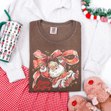 Santa with Bow Merry Christmas DTF Heat Transfer