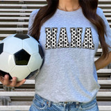 Soccer Patterned Nana DTF Heat Transfer, soccer ball design on the shirt.