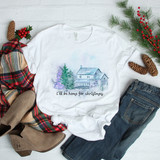 Country Christmas Scene I'll be Home for Christmas Sublimation Transfer