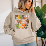 Pies Before Guys Pattern DTF Heat Transfer, designed for apparel decoration with colorful, playful text and pie illustration.