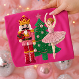 Faux Embroidery Nutcracker & Ballerina DTF Heat Transfer