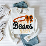 Faux Yarn Basketball Hoop Mascot DTF Heat Transfer, designed for apparel customization with a basketball hoop and bear mascot theme.