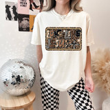 Patterned Love Like Jesus DTF Heat Transfer, a colorful patterned graphic with the words 'Love Like Jesus' on a white T-shirt.