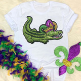 Mardi Gras Gator Sequins Patch