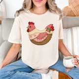 Faux Patchwork Cottagecore Chicken DTF Heat Transfer