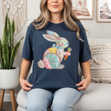 Faux Patchwork Cottagecore Bunny DTF Heat Transfer