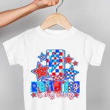 Reading Is My Thing DTF Heat Transfer, colorful patriotic themed graphic tshirt with stars, books, and bold text
