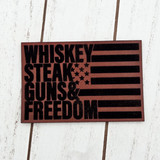 Whiskey, Steak, Guns & Freedom Leather Hat Patch