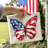Faux Yarn Americana Butterfly DTF Heat Transfer