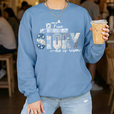 Faux Patchwork Blue Cottagecore True Story He Is Risen DTF Heat Transfer