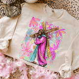 Floral Jesus DTF Heat Transfer