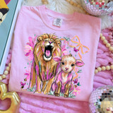 Floral Lion & Lamb DTF Heat Transfer