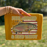 Fish Around & Find Trout USA Flag DTF Heat Transfer