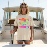 Bright Fish With Bows DTF Heat Transfer