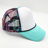 Blue Neon Lightning Bolts Foam Trucker Hat