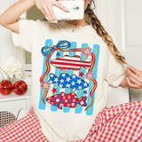 Patriotic Patterned Fish  DTF Heat Transfer