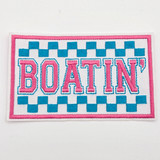 Boatin' Embroidered Glitter Hat Patch