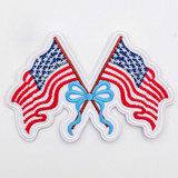 American Flag Bow Embroidered Hat Patch – Patriotic Coquette Style Patch for Boutiques & Hat Bars