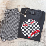 Checkered Baseball DTF Heat Transfer