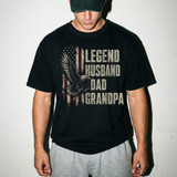 Legend Husband Dad Grandpa Distressed Flag DTF Heat Transfer