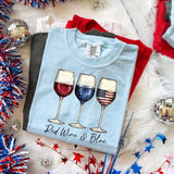 Red Wine & Blue DTF Heat Transfer