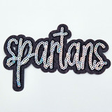 Spartans Sequin & Black Glitter Mascot Hat Patch