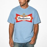 Dadweiser DTF Heat Transfer, product design on a blue t-shirt.