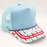 Coastal Fishing Print Blank Trucker Hat