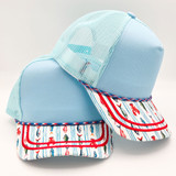 Coastal Fishing Print Blank Trucker Hat